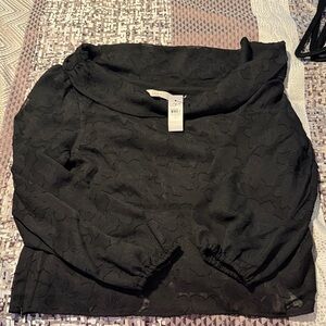 LOFT Black Floral Patterned Blouse